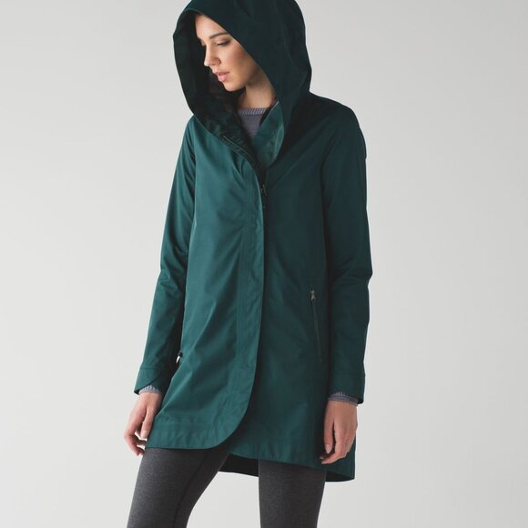 LULULEMON Savasana Waterproof Jacket II Green sz 8 - Picture 1 of 7